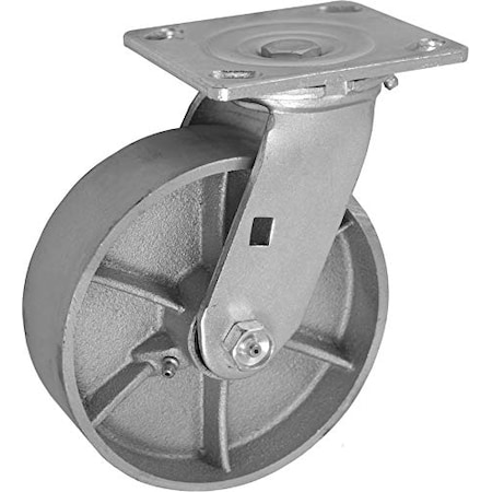 Casterhq 8x2 Swivel Caster, SEMI-Steel CAST Iron Wheel, 1250 LBS Ca CB-9SC82-SS